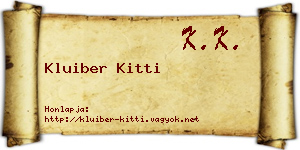 Kluiber Kitti névjegykártya